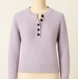 American Eagle Knit Sweater Ribbed Neck and Hem Lt Purple Sz S